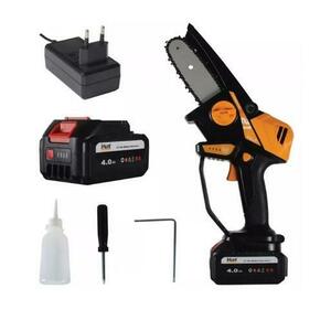 Kit Complet Mini Fierastrau Electric iHunt Strong Chainsaw, 400 W, 21 V, 7000 rpm (Negru/Galben) imagine