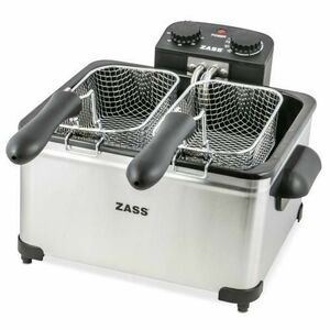 Friteuza inox Zass ZDF 07, Putere 2000 W, 5 l, 3 cosuri pentru prajit, Inox-(Negru) imagine