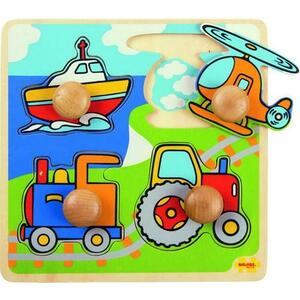 Primul meu puzzle BigJigs BJ519, 4 mijloace de transport (Multicolor) imagine