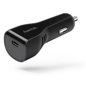 Incarcator auto Hama 178313, 1 x USB Type C, Power Delivery, 3A (Negru) imagine