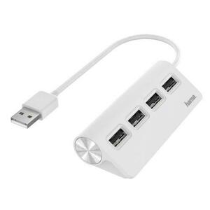 USB Hub Hama 200120, 4 porturi, USB 2.0 (Alb) imagine