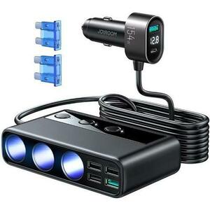 Incarcator Auto Joyroom JR-CL06, 154W, 3A, 4 x USB-A, 1 x USB-C (JYR058BLK) (Negru) imagine