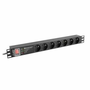 Prelungitor Lanberg PDU 7x Schuko, 16 A, 4000 W (Negru) imagine