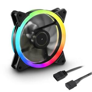 Ventilator Sharkoon Shark Blades, iluminare RGB, 120 mm, PWM (Negru) imagine