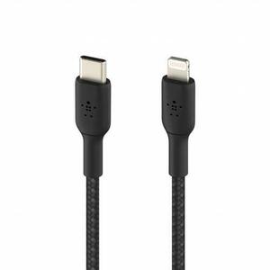 Cablu de date Belkin BOOST CHARGE, USB-C la Lightning, Impletit, 1m (Negru) imagine