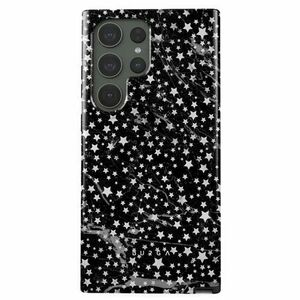 Husa Protectie Spate Burga Dual Layer Starry Night pentru Samsung Galaxy S23 Ultra (Negru) imagine