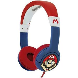 Casti Stereo OTL Super Mario, Pentru copii, Cu fir (Albastru/Rosu) imagine