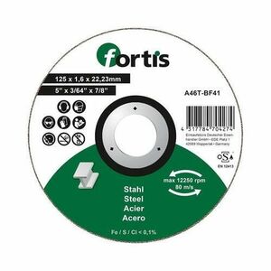 Disc de debitat otel/inox 125x1.6mm, Fortis imagine