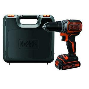 Masina de gaurit si insurbat pe acumulator Black & Decker BL186K-QW, 18 V, Acumulator x 1.5Ah, Incarcator 400 mA, Cutie Depozitare (Negru/Portocaliu) imagine