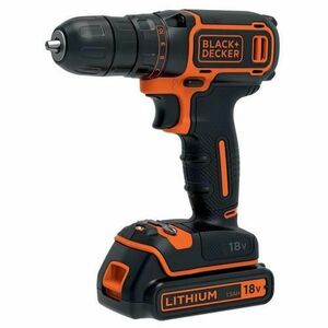 Masina de gaurit si insurubat cu acumulator Black+Decker BDCDC18, 650 rpm + 1 Acumulator 18 V, 1.5 Ah (Negru/Portocaliu) imagine