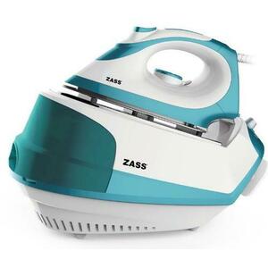 Statie de calcat Zass SG 03, 2300 W, 4.5 bari, 1.2 l, Debit de abur 110 g/min, Talpa ceramica (Alb/Albastru) imagine