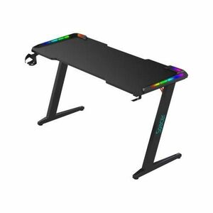 Birou gaming Spacer SPGD-RGB-140-01, MDF, RGB (Negru) imagine