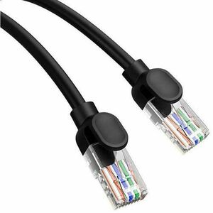 Cablu patch cord UTP Baseus Cat5, fire din cupru, viteza maxima 1 Gbps, PVC, 1.5m, Negru imagine