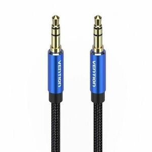 Cablu audio Vention, Jack 3.5mm (T) la Jack 3.5mm (T), 2m, conectori auriti, braided BBC (Albastru/Negru) imagine