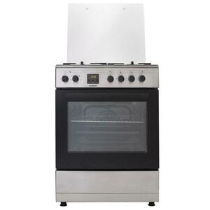 Aragaz mixt Samus SM663AENS INOX, Gaz, 4 Arzatoare, Arzator Wok, Cuptor electric, 56 L, 59.8 cm (Inox) imagine