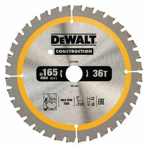 Lama pentru ferastrau circular Dewalt DT1950-QZ, 165 x 20 mm, 40T(DC) imagine