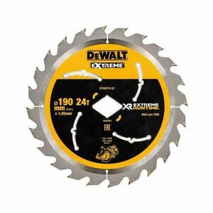 Panza fierastrau circular DeWALT EXTREME, pentru utilizare universala 190x1.55mm, 24 dinti imagine