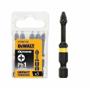 Setul de 5 capete pentru surubelnita, DEWALT, 50mm, Negru/Auriu imagine