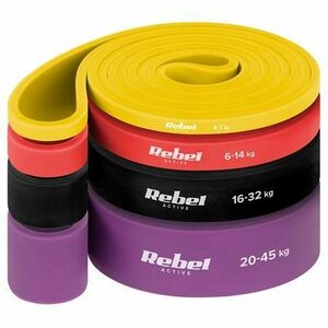 Set 4 benzi elastice REBEL ACTIVE POWER BAND, latex, 4-45KG imagine