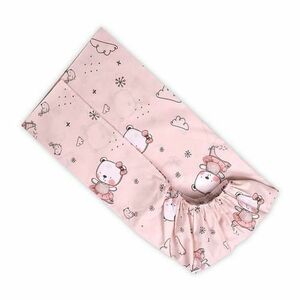 Cearceaf cu banda elastica Lorelli Pink Ballerina Bear, tesatura densa ranforce, bumbac 100%, 60 x 120 cm imagine