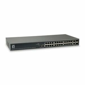 Switch LevelOne, 26 Porturi Gigabit, PoE (Negru) imagine