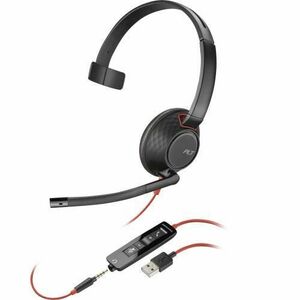 Casca call center Poly Blackwire 5210, Monaural, Cu fir (Negru) imagine