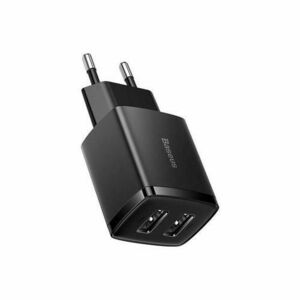 Incarcator retea Baseus Compact, 10.5W, 2x USB-A Negru imagine