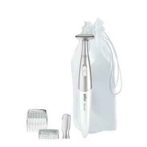 Trimmer Braun Silk-épil FG1100 3 in 1, 4 accesorii, Saculet pentru voiaj, Alb imagine