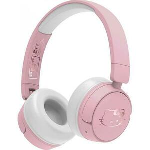 Casti Gaming OTL Hello Kitty, Pentru copii, Cu fir si Bluetooth (Roz/Alb) imagine