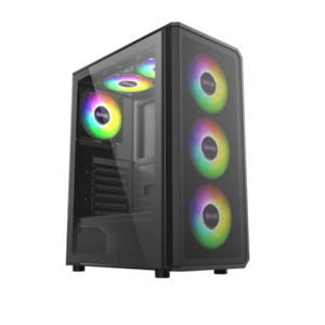 Carcasa PRO GAMING Ghost, Middle Tower, Fara sursa, Tempered Glass, ATX (Negru) imagine