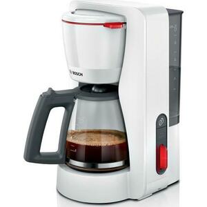 Cafetiera Bosch My Moment TKA3M131, 1.37 l, cana sticla, sistem antipicurare, oprire automata, rezervor de apa detasabil, cu sistem de mentinere la cald, Alb imagine