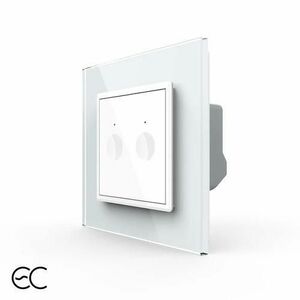 Intrerupatorul Dublu cu Touch LIVOLO cu Rama Din Sticla - Protocol Zigbee EC (Alb) imagine