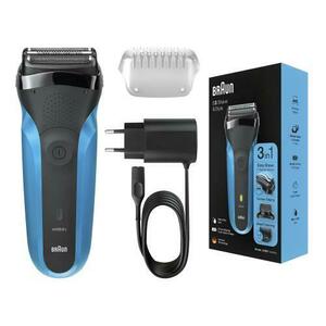 Aparat de ras electric Braun Series 3 310BT ProSkin Wet&Dry, MicroComb, cap de tuns, 5 piepteni, Negru/Albastru imagine