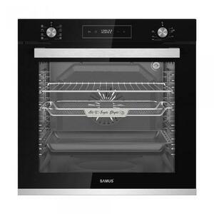 Cuptor incorporabil Samus SCE828GCF3D, 80 l, 2500 W, 8 functii, Clasa energetica A, Gatire 3D, Grill, Ventilator, Timer digital, Curatare catalitica (Negru) imagine