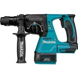 Ciocan rotopercutor Makita DHR243ZJ, 18 V, 950 rpm, 2 J, valiza, fara acumulator (Albastru/Negru) imagine