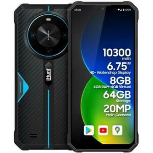 Telefon mobil iHunt Titan P10000 PRO, Procesor MediaTek MT8768 Octa-Core, Ecran IPS 6.75inch, Camera 20 MP, 8 GB RAM, 64 GB ROM, 4G, Android, Dual SIM (Negru/Albastru) imagine