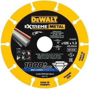 Disc diamantat DeWalt DT40252-QZ, 125 x 22.23 x 1.3 mm (Galben) imagine