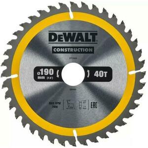 Panza fierastrau circular DeWalt DT1945-QZ, 190 x 30 mm, 40 dinti (Argintiu) imagine