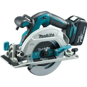 Fierastrau circular Makita DHS680RTJ, 18 V, 5000 rpm, 2 acumulatori Li-Ion, 5.0 Ah, 165 mm, incarcator, valiza (Albastru/Negru) imagine