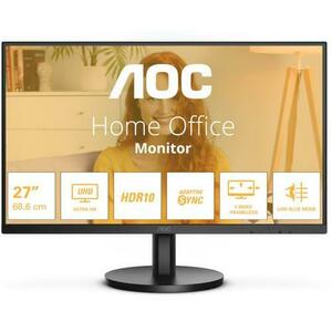 Monitor VA LED AOC 27inch U27B3M, UHD (3840 x 2160), HDMI, DisplayPort, Boxe (Negru) imagine