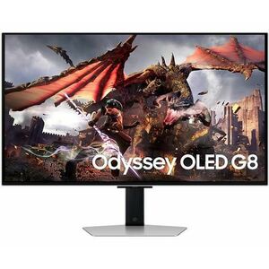 Monitor OLED Samsung Odyssey G8 32inch LS32DG802SUXDU, UHD (3840 x 2160), HDMI, DisplayPort, Pivot, 240 Hz, 0.03 ms (Argintiu) imagine