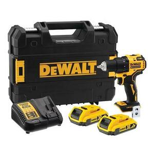 Masina de gaurit si insurubat DeWalt DCD708D2T-QW, 2 acumulatori Li-Ion, 18 V, 340 W, 2.0 Ah, 1650 rpm, 65 Nm, incarcator, valiza (Galben/Negru) imagine