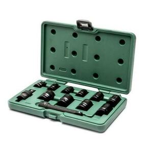 Set capete cheie tubulara Sata 1/2inch, 6p, 10-24 mm, 12 piese (Verde) imagine