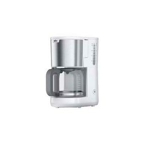 Cafetiera Braun KF 1500 WH PurShine, 1000 W, OptiBrew, Oprire automata, 10 cesti, Anti-picurare (Alb/Inox) imagine