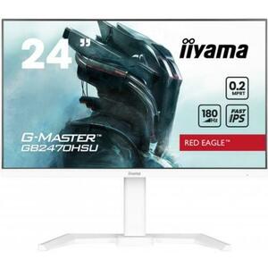 Monitor Fast IPS LED Iiyama 23.8inch GB2470HSU-W6, Full HD (1920 x 1080), HDMI, DisplayPort, Boxe, Pivot, 0.2 ms, 180 Hz (Alb) imagine