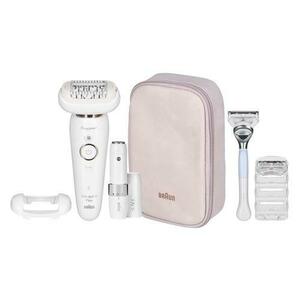 Epilator Braun Silk-epil 9 FLEX SES 9003 3D, 40 pensete, 2 viteze, Functie masaj (Alb/Roz) imagine