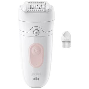 Epilator Braun Silk-epil 5 5-000 Wet & Dry, MicroGrip, Smart Light, 28 de pensete, 2 viteze (Alb/Roz) imagine