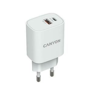 Incarcator retea Canyon CNE-CHA20W04, USB Type-A, USB Type-C (Alb) imagine