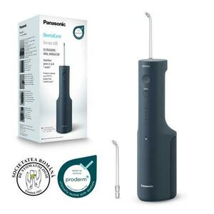 Irigator bucal Panasonic Ultrasonic EW-DJ66-A303, aprox. 647kPa presiune apa, 5 trepte de reglare presiune, portabil, 2 duze Ultrasonice incluse, Capacitate rezervor 200 ml (Albastru) imagine