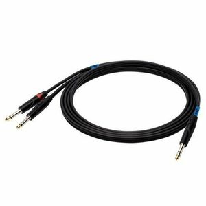 Cablu audio SSQ JSJM, Jack 6.3 mm - 2xJack 6.3 mm, 1 m, Negru imagine